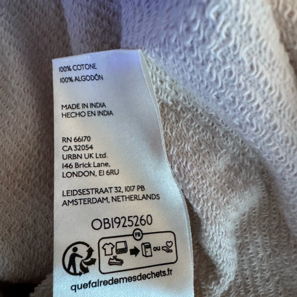 Anthropologie Pilcro Wharfside V-Neck Hooded Sweatshirt in Neutral Size M - Picture 9 of 10